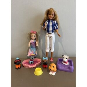 Barbie Skipper Chelsea Dolls And Dogs Lot